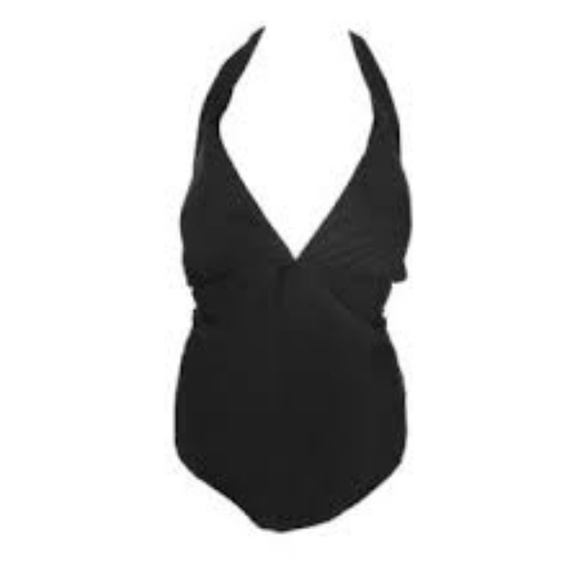 Calvin Klein Side-Pleated Halter 1-Piece Swimsuit - Picture 4 of 6